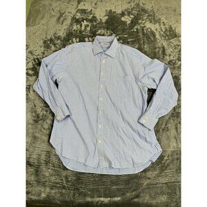 Charles Tyrwhitt Mens Blue Gingham Check Dress Shirt 17.5" 43/89cm